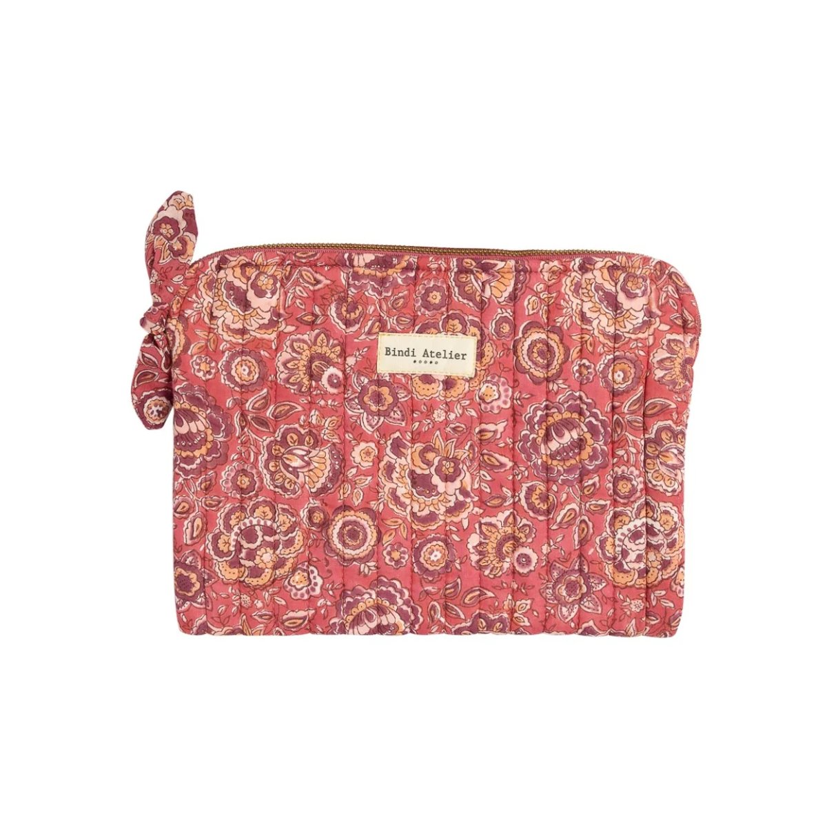 Pochette plate en coton Garda rose framboise, BINDI ATELIER