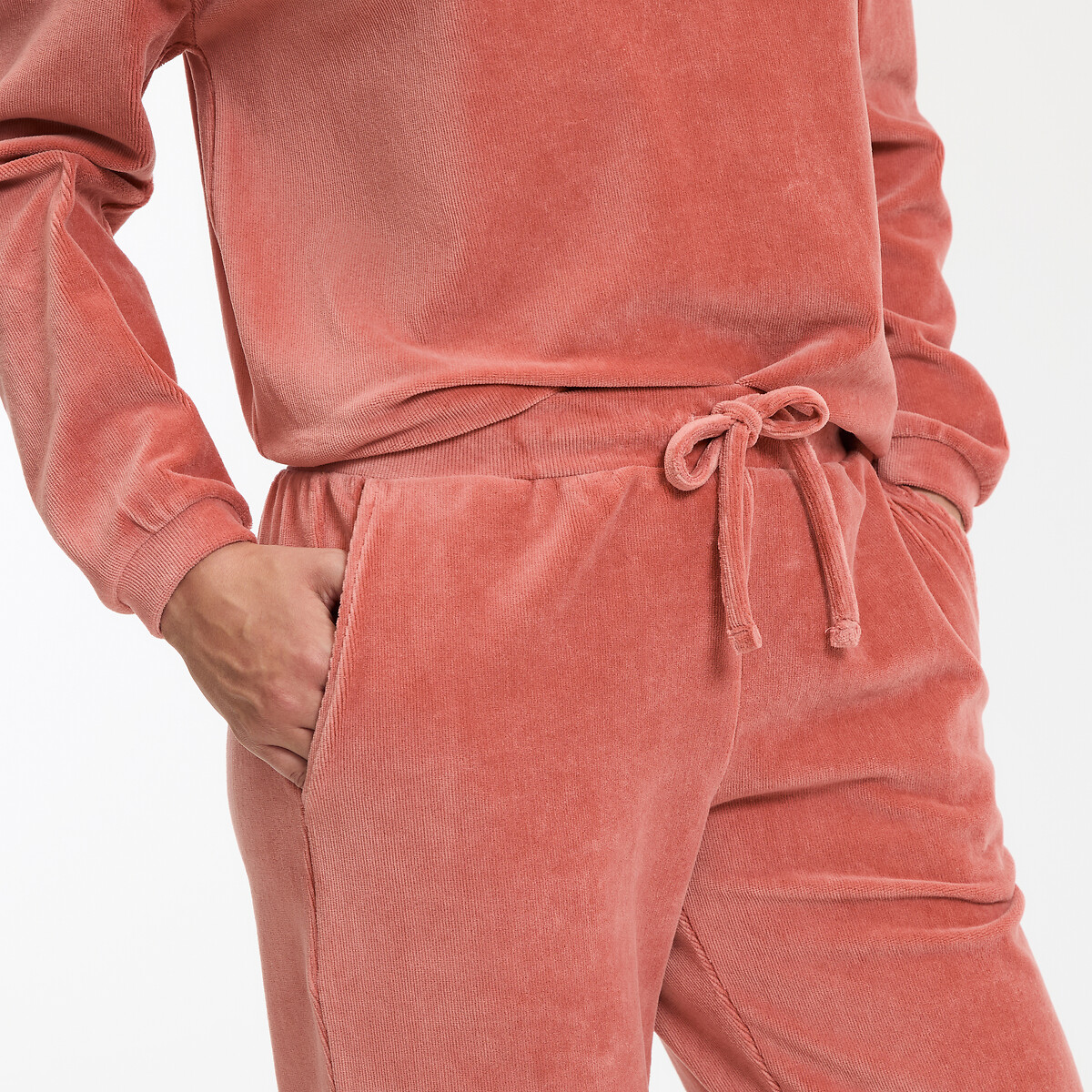 Pyjama en velours côtelé bois de rose, LA REDOUTE COLLECTIONS