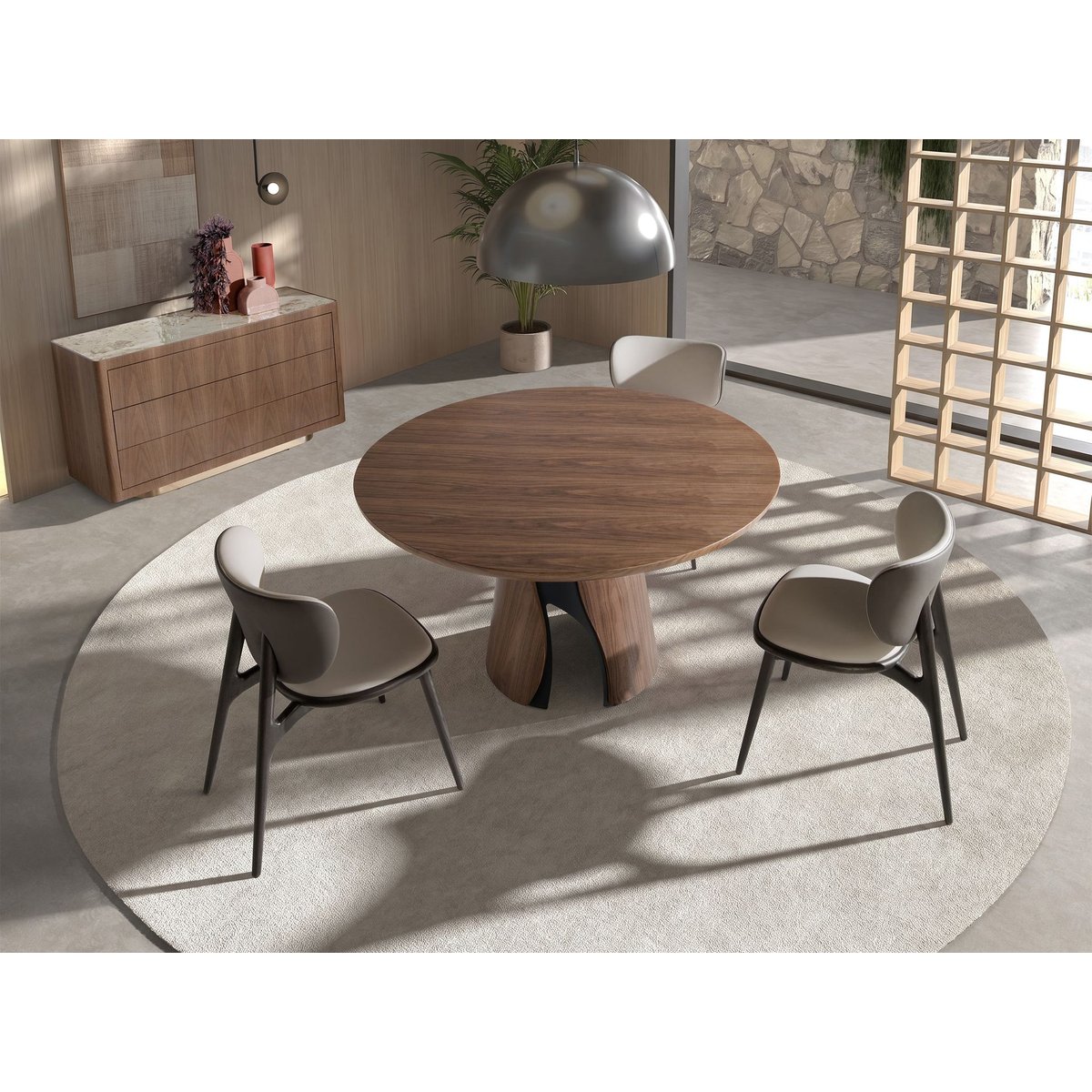 Chaise en similicuir gris foncé | crème, ANGEL CERDA