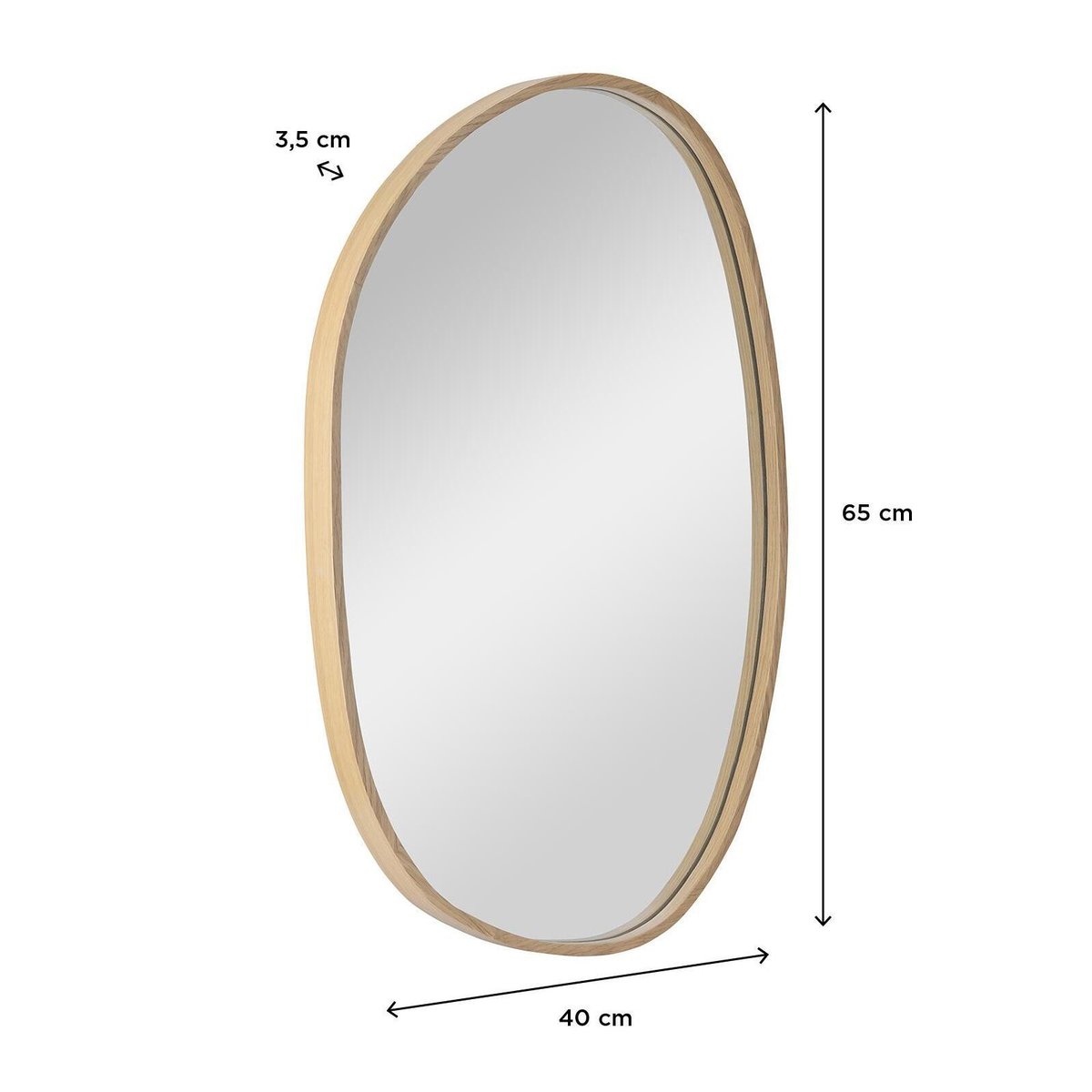 Miroir galet chêne 40x65 OAKY chêne, MOB IN