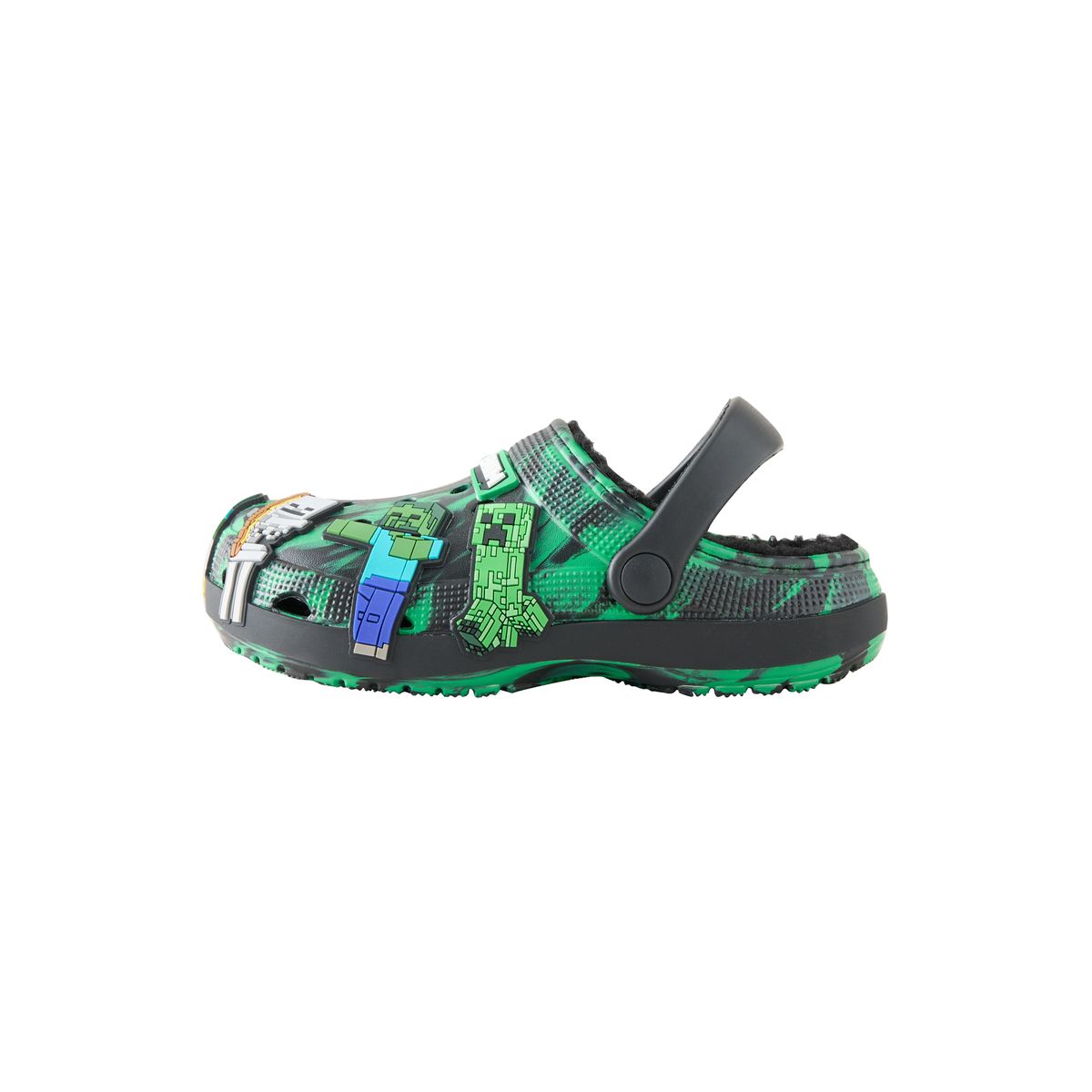 Sabots doublés minecraft noir/vert, NEXT