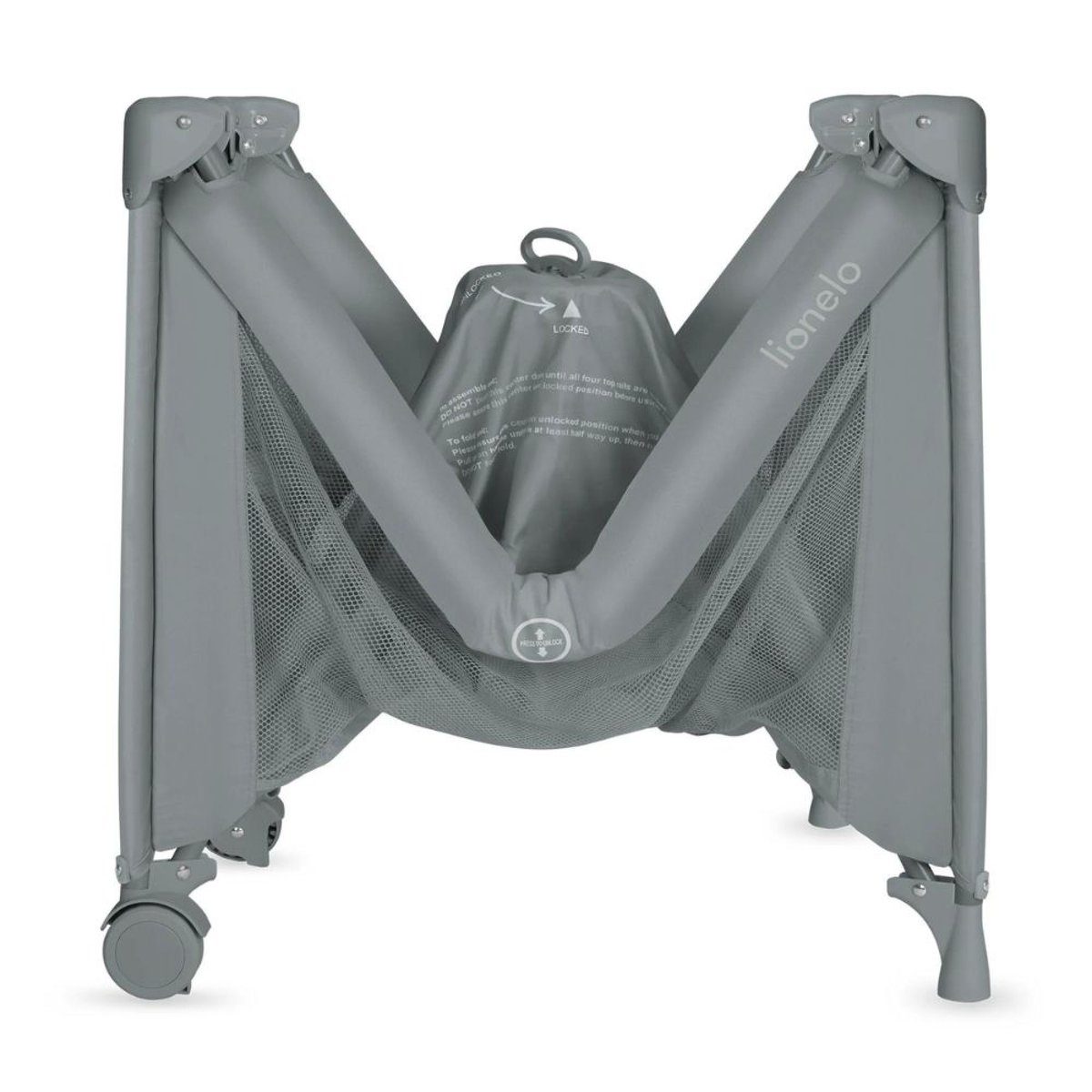 Lit parapluie bébé Amelie compact avec matelas Grey Concrete gris grey concrete, LIONELO