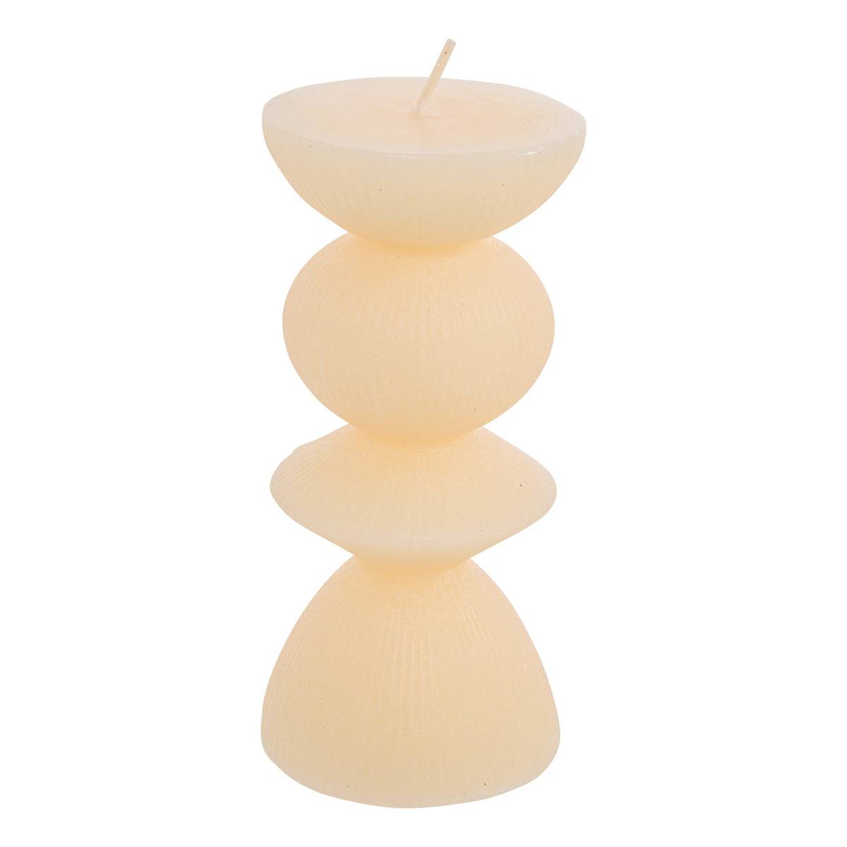 Bougie décorative Homy ronde H.15cm orange, ATMOSPHERA