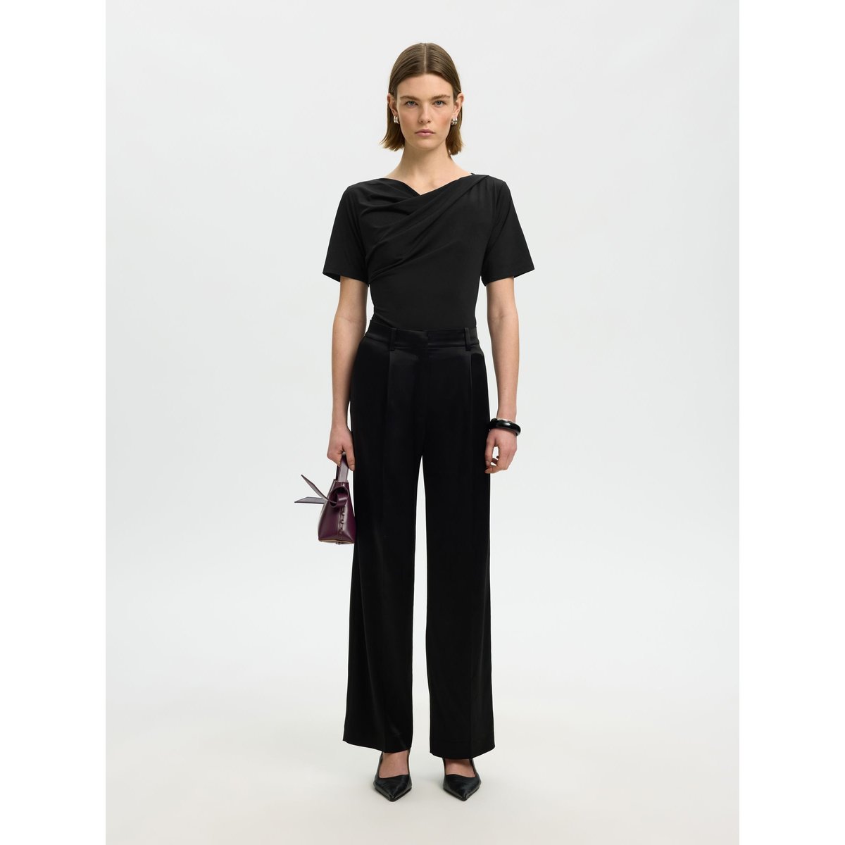 T-Shirt noir - black, SELECTED