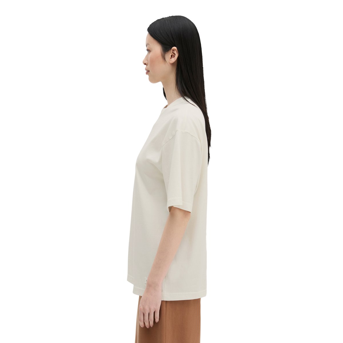 T-shirt imprimé loose en coton bio régénéré blanc naturel, MARC O'POLO