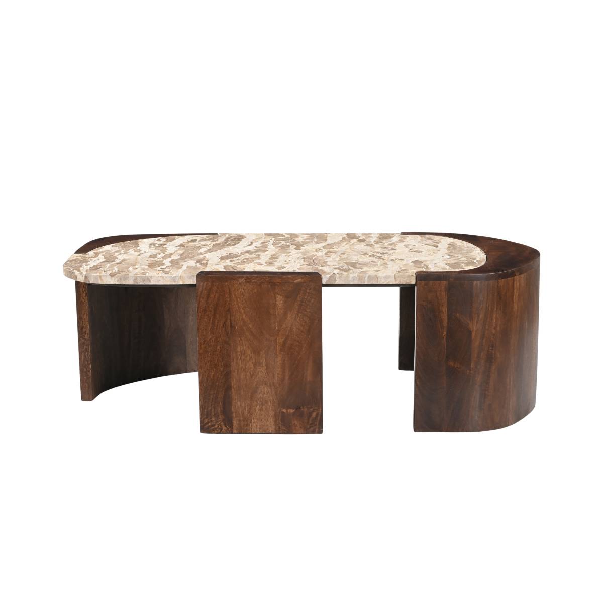 Table basse en bois de manguier AGNÈS bois foncé, MADE IN MEUBLES