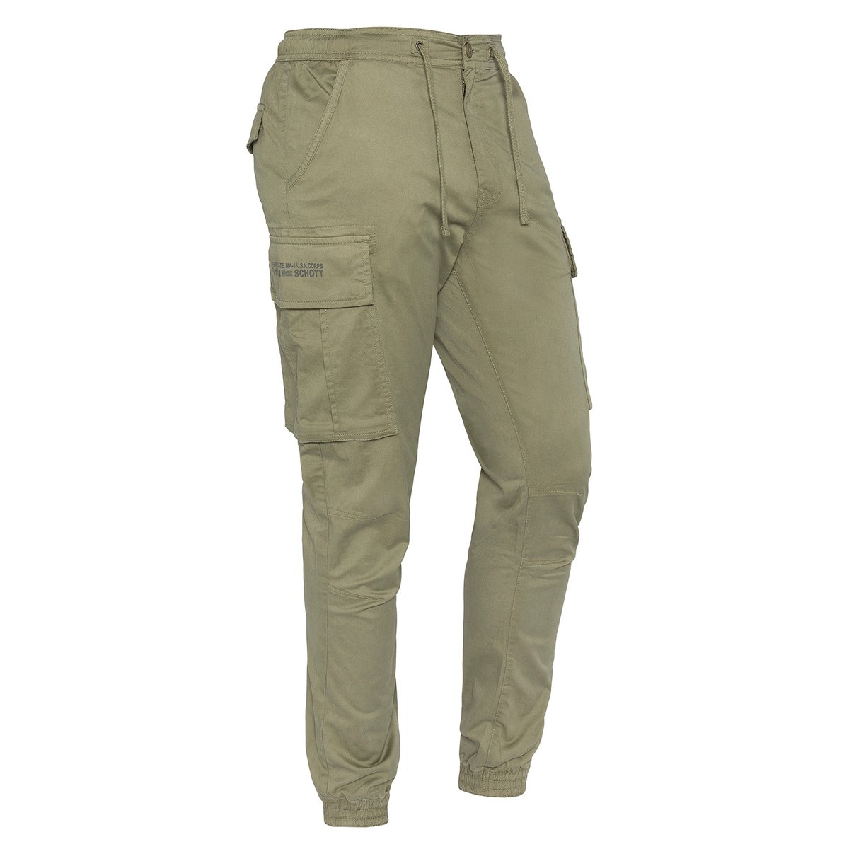 Pantalon cargo kaki clair, SCHOTT