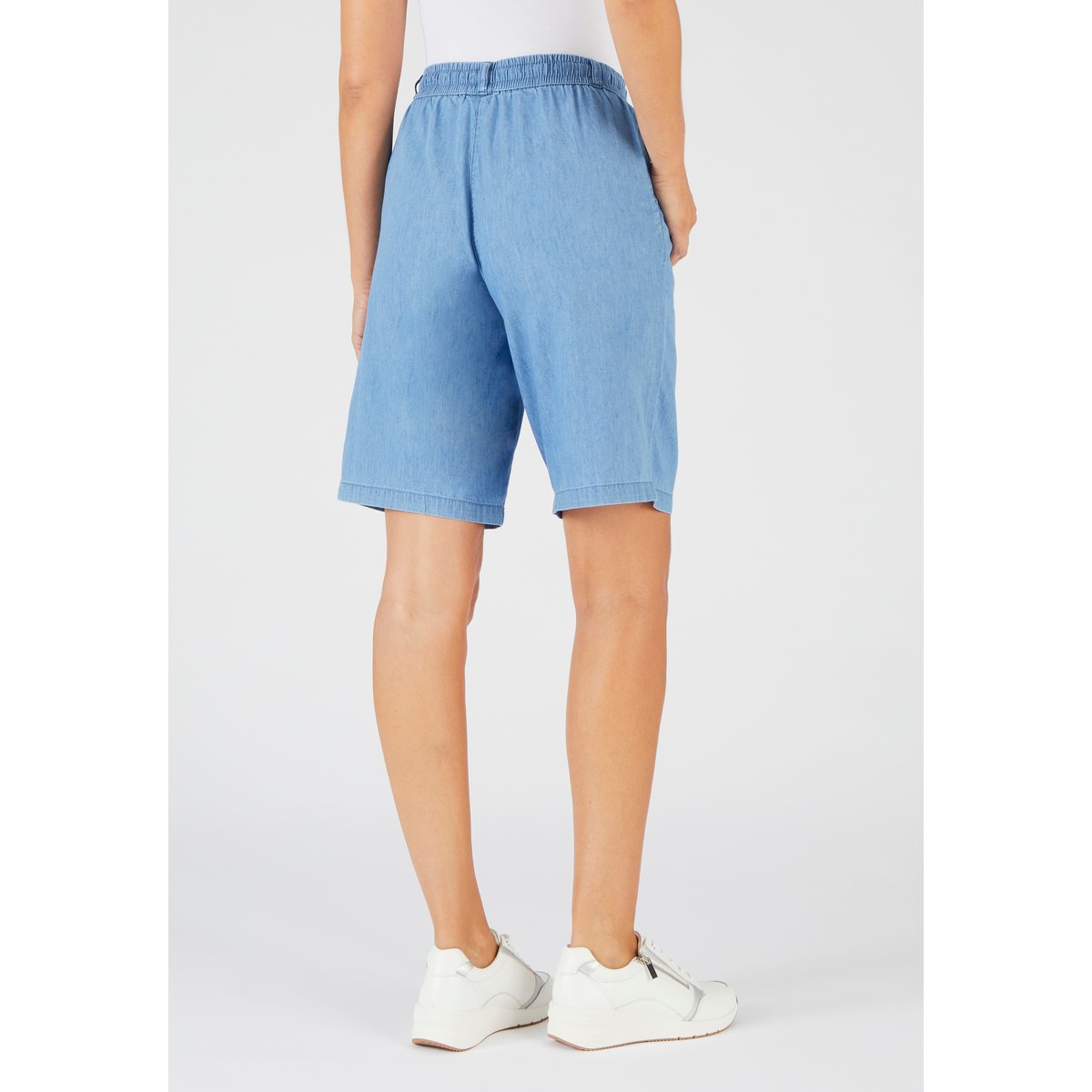 Bermuda tissu chambray bleu denim pastel, DAMART