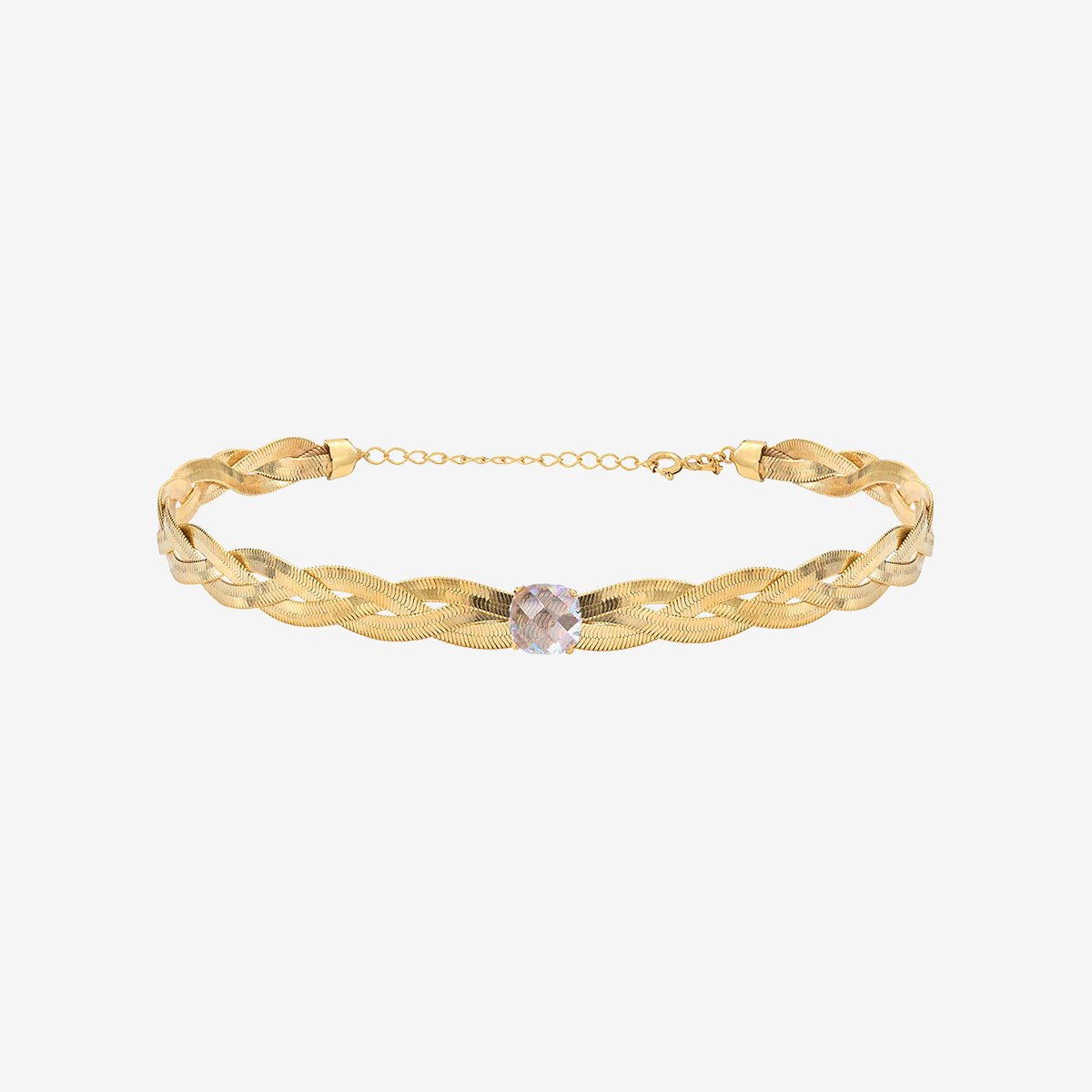 Collier choker doré triple - kalista blanc, CAROLINE NAJMAN