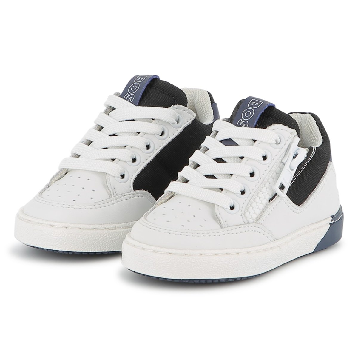 Baskets avec lacets et zip blanc, BOSS KIDSWEAR