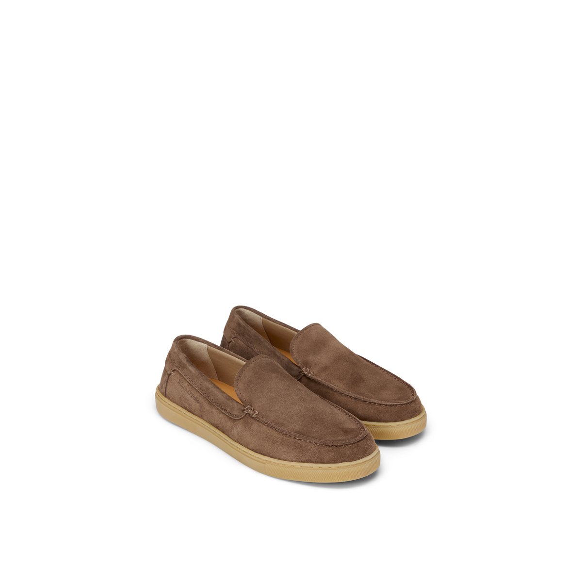 Mocassins modèle à carreaux en cuir velours marron, MARC O'POLO