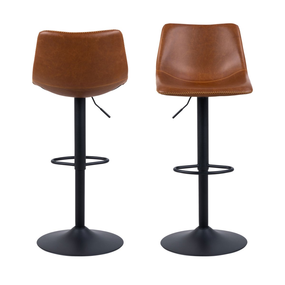 Tabouret de bar réglable en simili et métal H61-83cm- ANARTIA marron, DRAWER