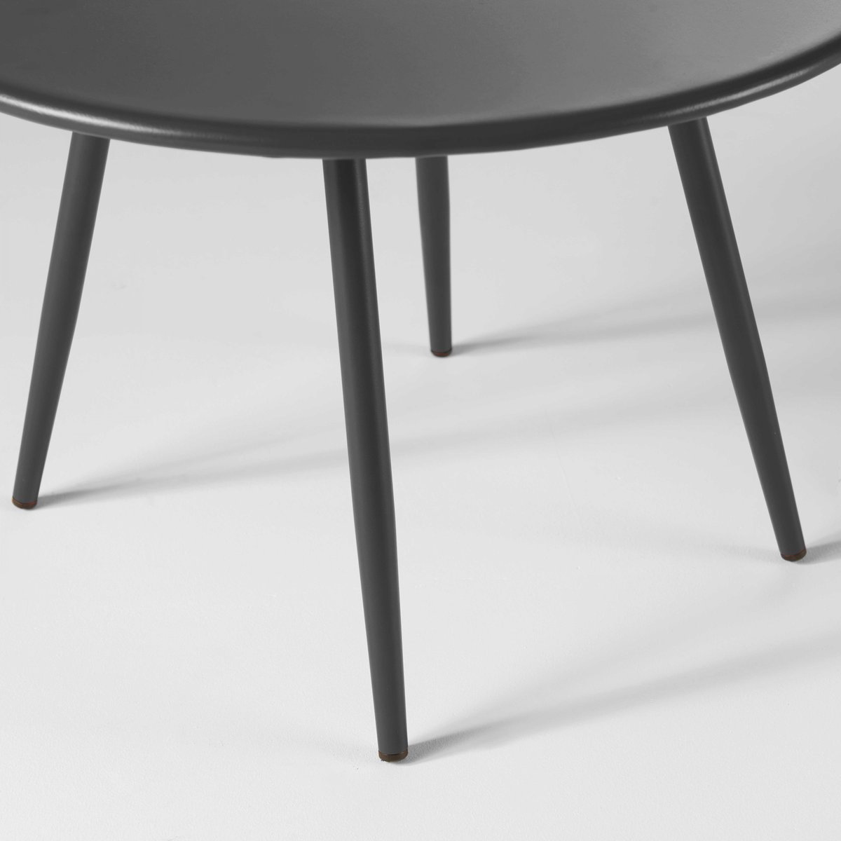 Lot de 2 tables basses gigognes de jardin en métal, PALAVAS gris anthracite, OVIALA