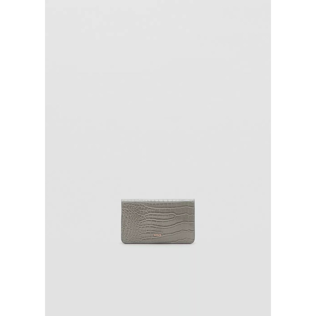 Portefeuille moyen effet croco gris, MANGO