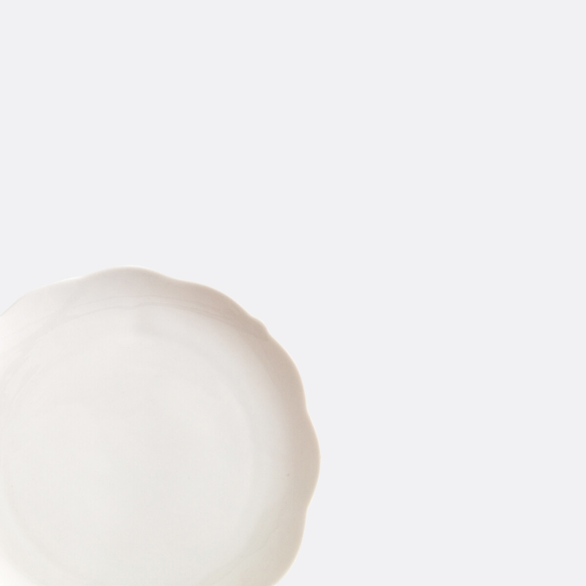Lote de 4 platos de pan de porcelana, Hirène blanco, LA REDOUTE INTERIEURS
