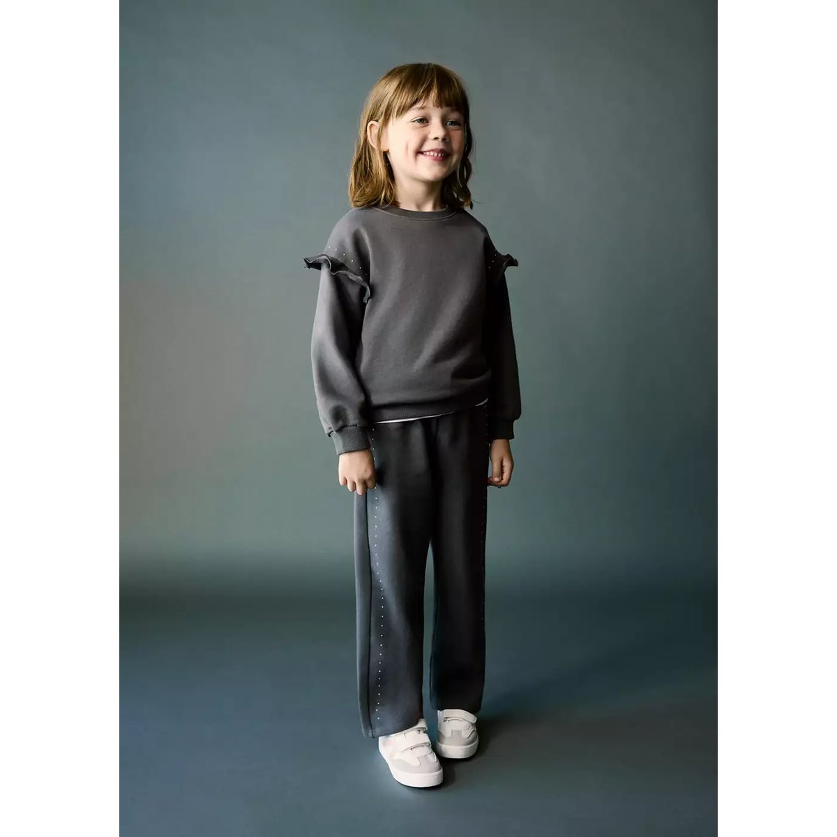 Sweat coton détail clous gris anthracite, MANGO BABY