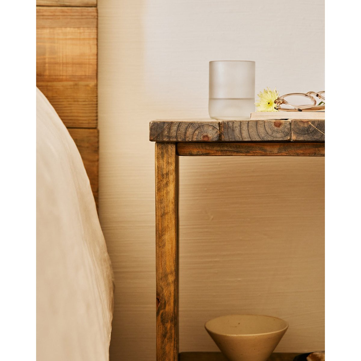 Table de chevet de bois - KALENDA marron, HANNUN