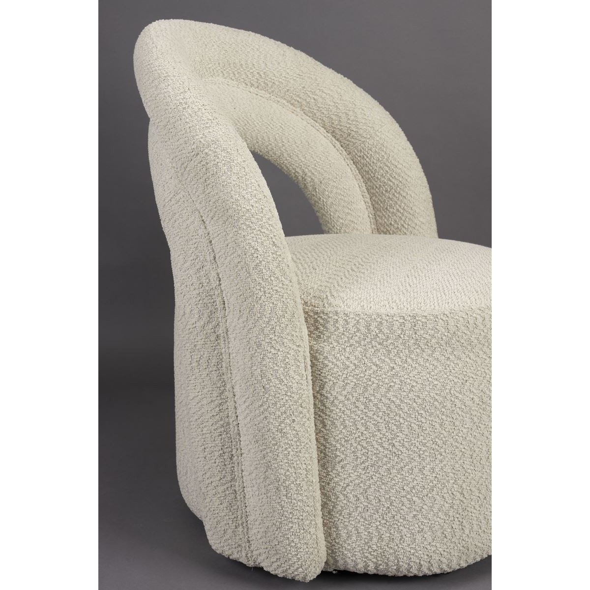 Fauteuil design pivotant en tissu, bohème, SEINA blanc, DUTCHBONE