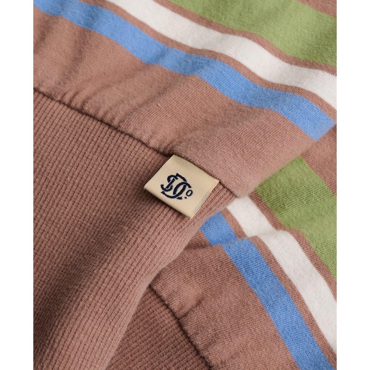 Top Bardot Rayé Côtelé Coupe Ajustée rayures marron et vert, SUPERDRY