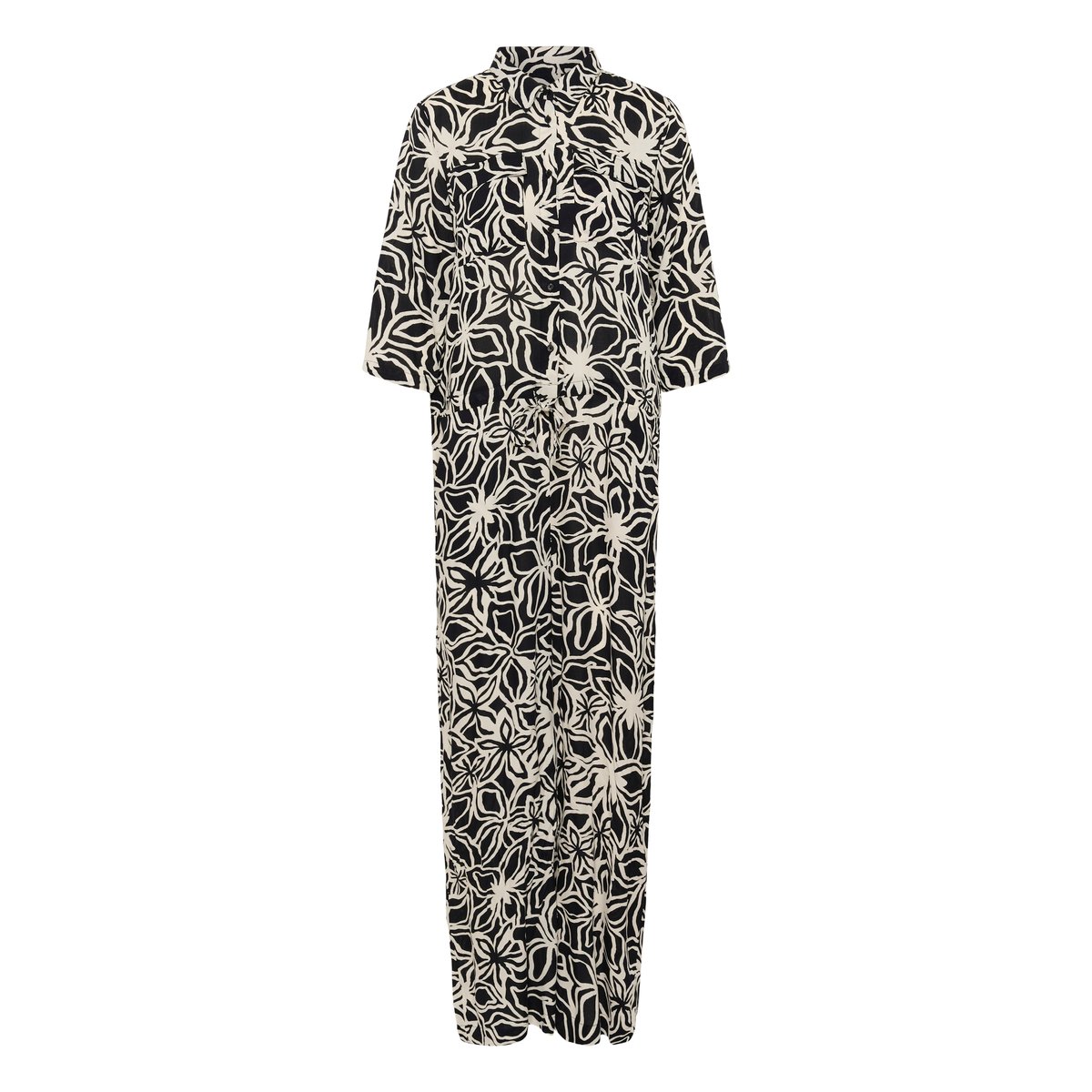 Jumpsuit noir/beige flower, KAFFE