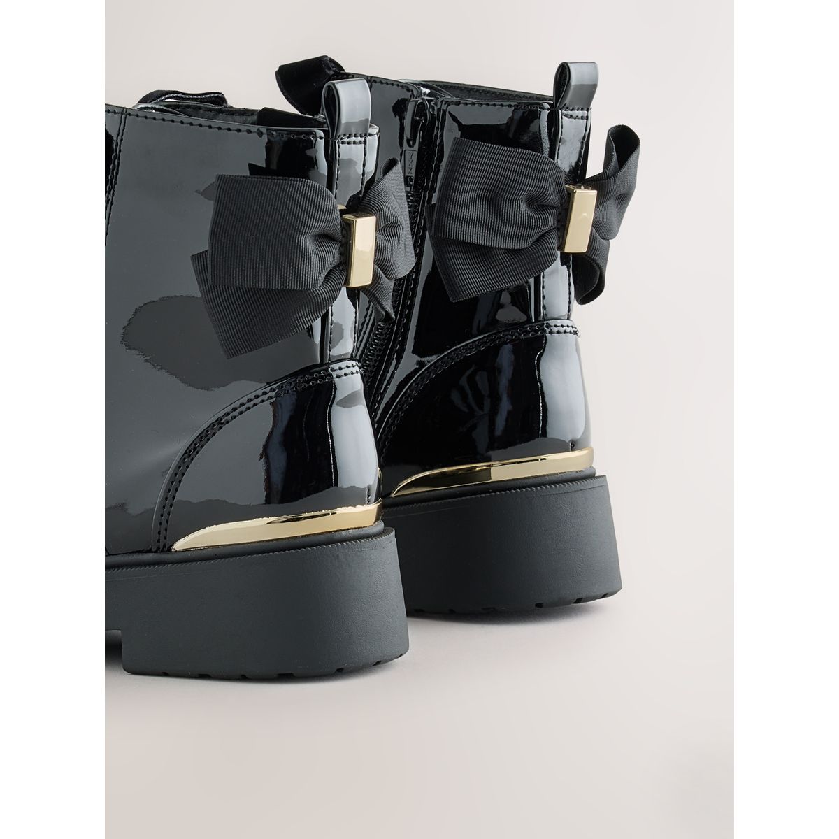 Bottines à lacets avec nœud noir, NEXT