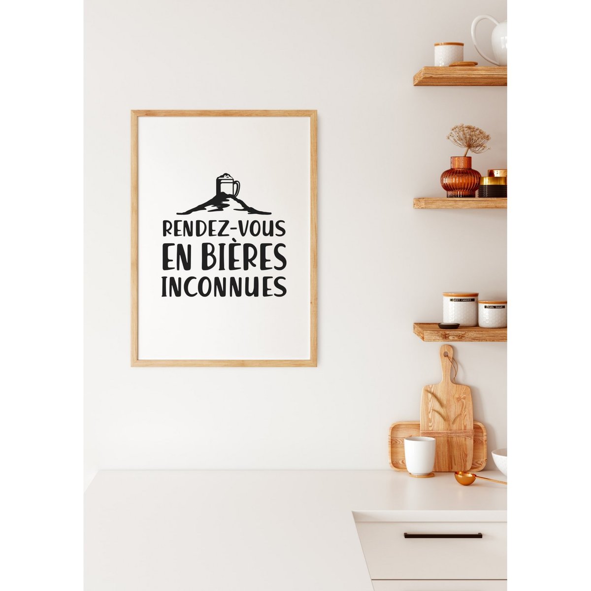 Affiche 'Rendez-vous en bières inconnues' blanc, L'AFFICHERIE