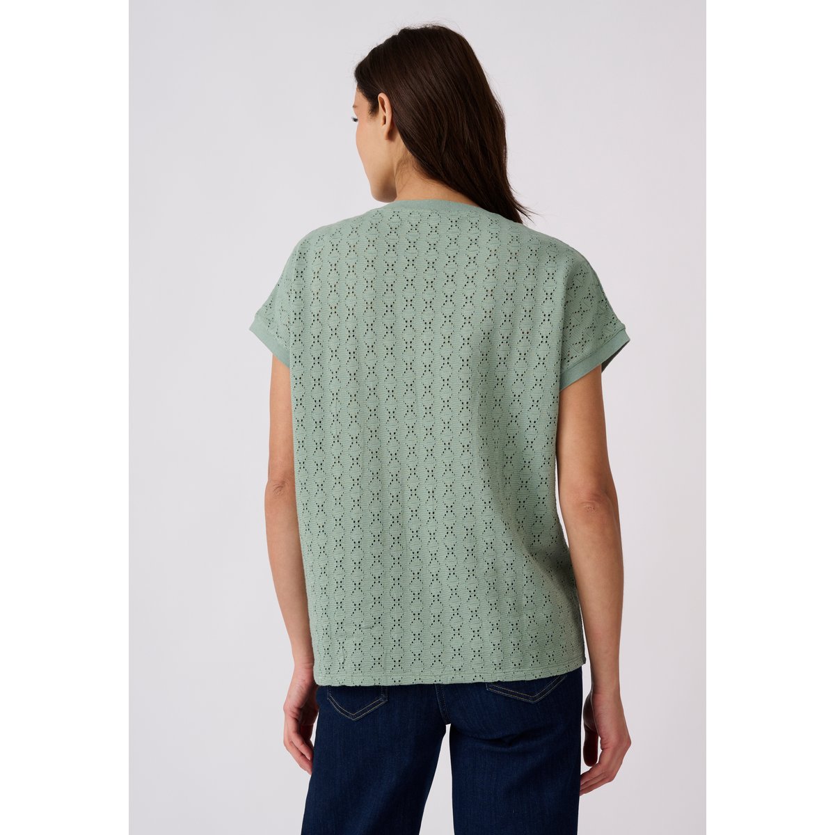T-shirt maille jacquard fantaisie vert, DAMART