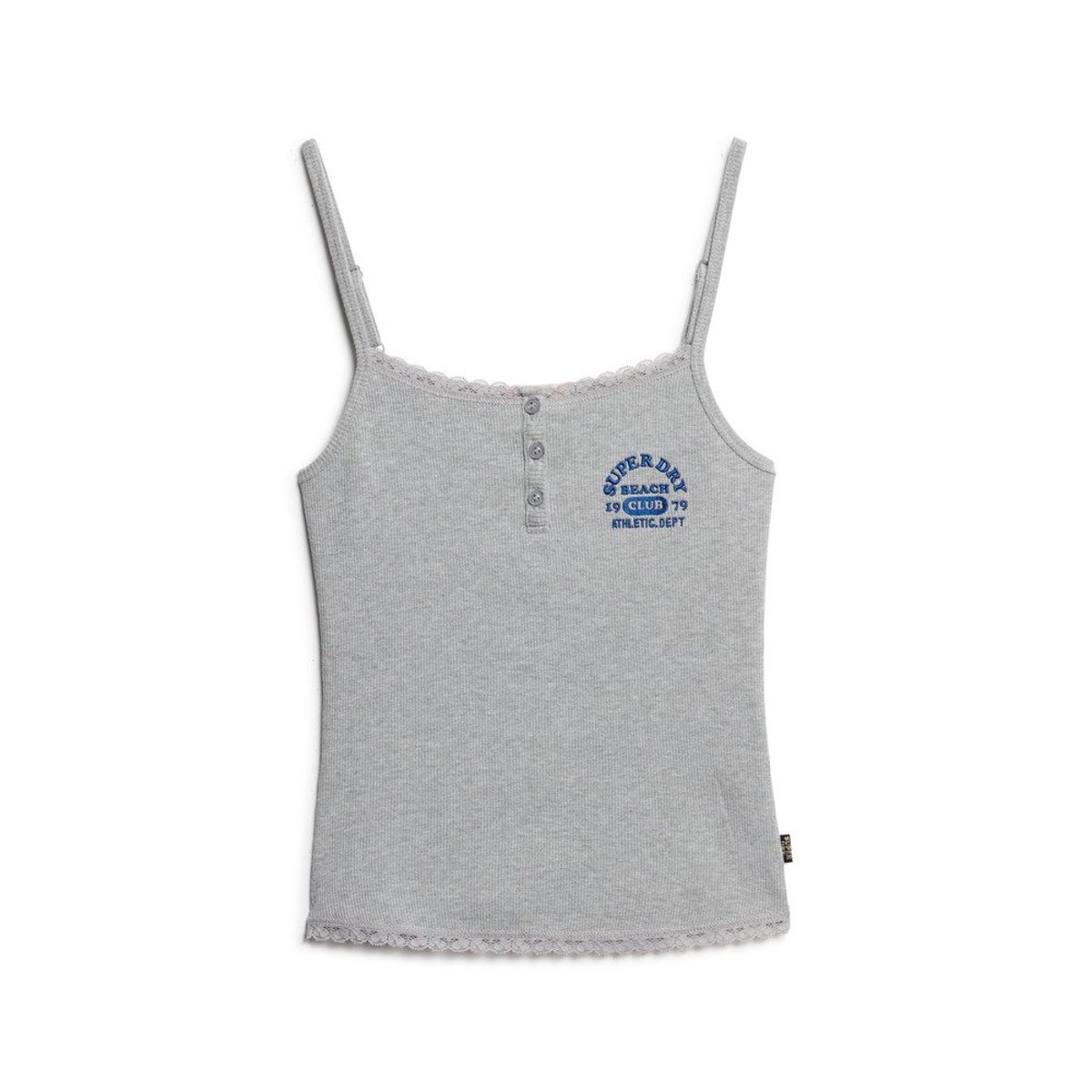 Athletic Essentials Button Down Cami Top gris chiné, SUPERDRY