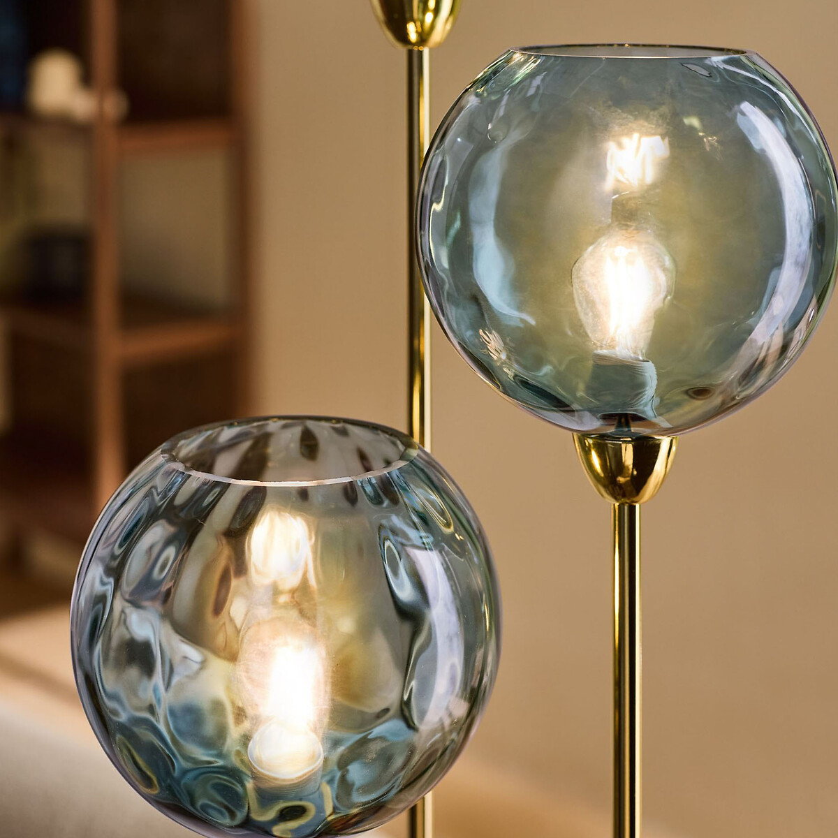 MADE.COM Ilaria 3-Light Swirl Glass Floor Lamp blue, MADE