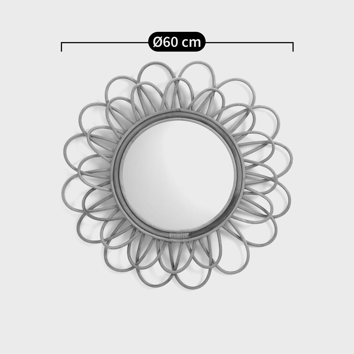 Miroir rotin forme fleur double Ø60 cm, Nogu naturel, LA REDOUTE INTERIEURS