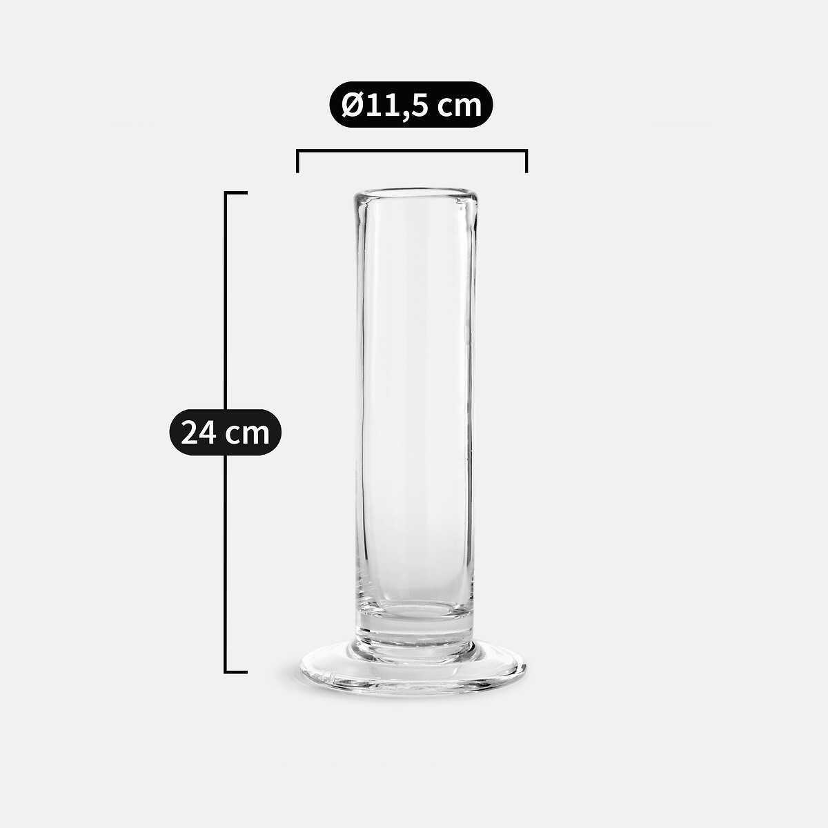 Stille Straight Cylindrical Vase in Glass H24cm transparent, AM.PM