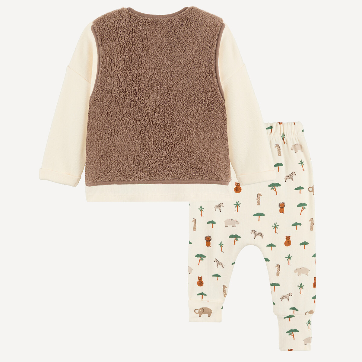 Ensemble 3 pièces, veste sans manches, T-shirt manches longues et sarouel assortis, LA REDOUTE COLLECTIONS