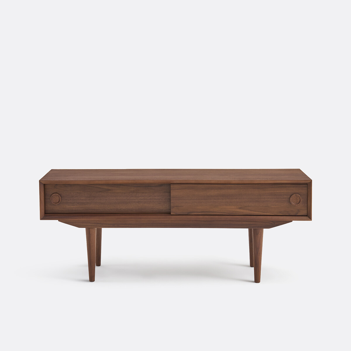 Banc TV 2 portes coulissantes, en noyer et plaqué, QUILDA noyer, LA REDOUTE INTERIEURS