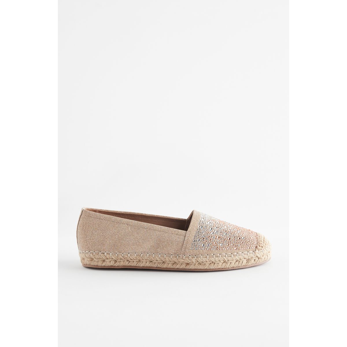 Espadrilles plates coupe classique or rose, NEXT