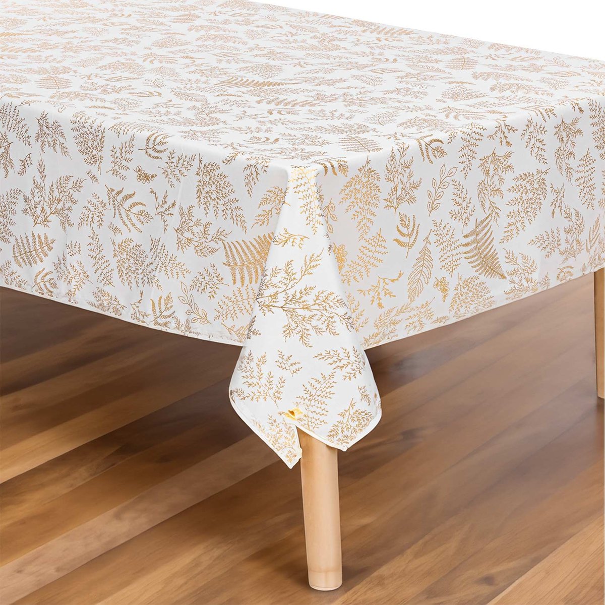 Nappe anti-tâche 140 x 240 cm blanc et or YLVA blanc, FEERIC LIGHTS & CHRISTMAS