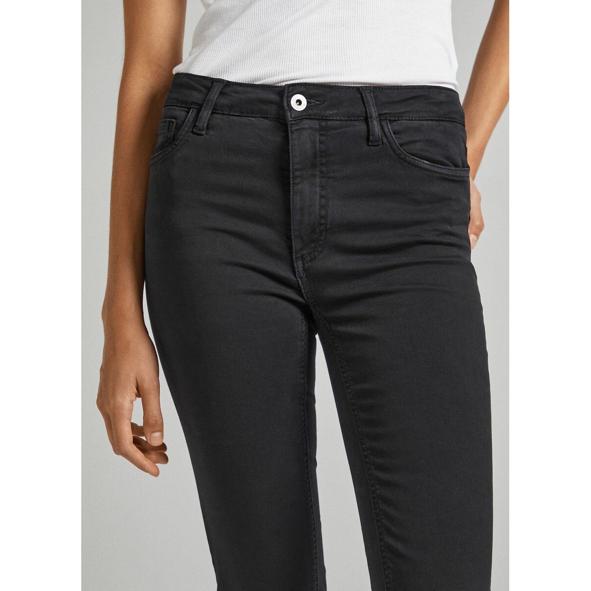 Tessa Cotton Trousers in Slim Fit black, PEPE JEANS