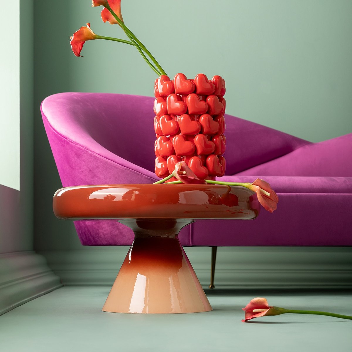 Vase coeurs rouge, KARE DESIGN
