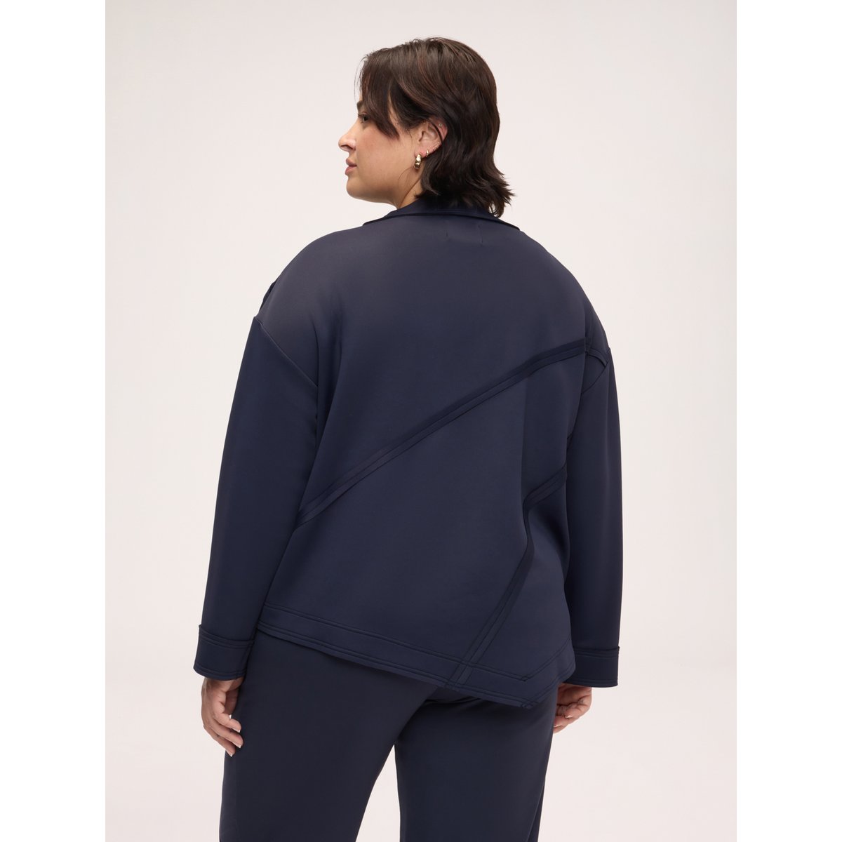 Sweat-shirt avec fermeture asymétrique bleu, FIORELLA RUBINO