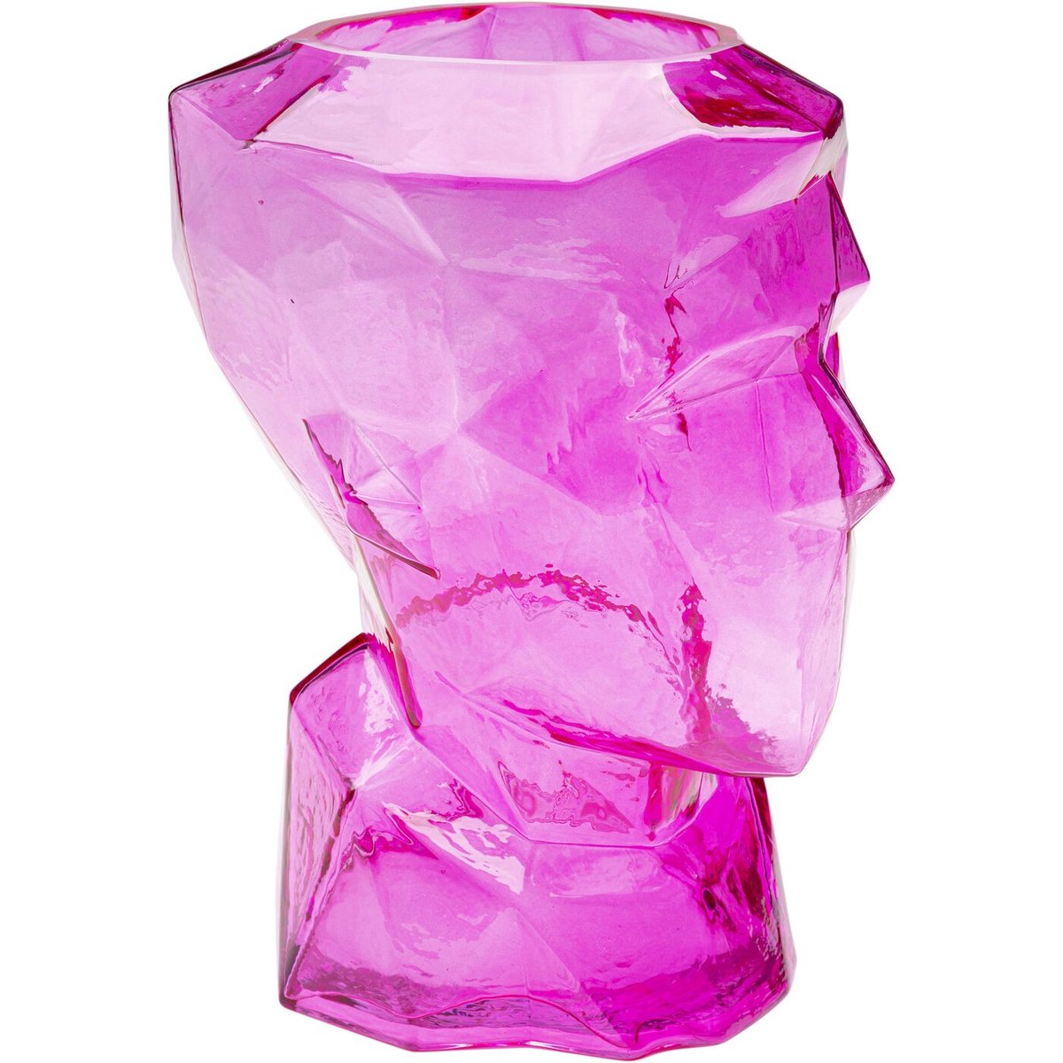 Vase visage en verre, PRISMA rose, KARE DESIGN