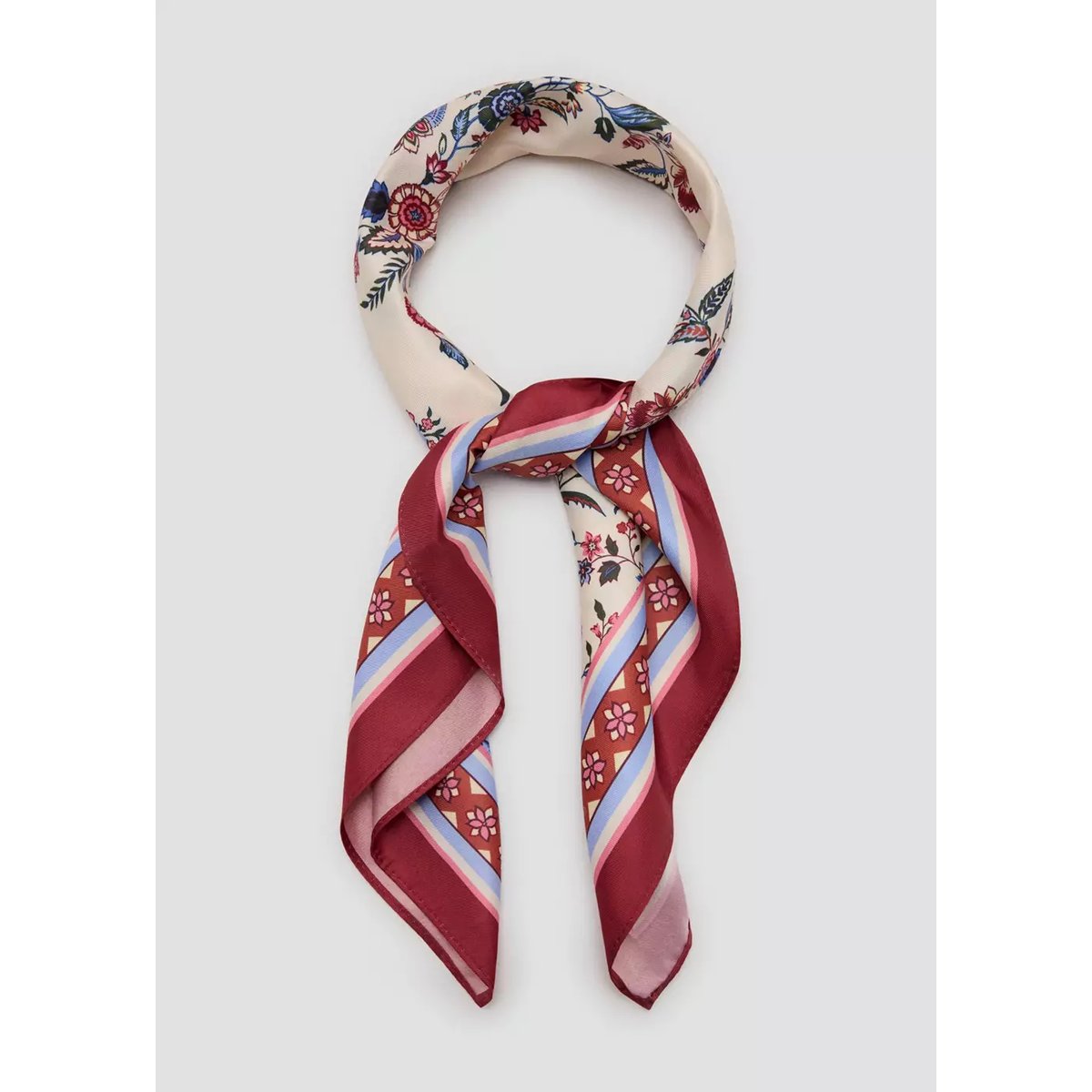 Foulard à fleurs écru, MANGO