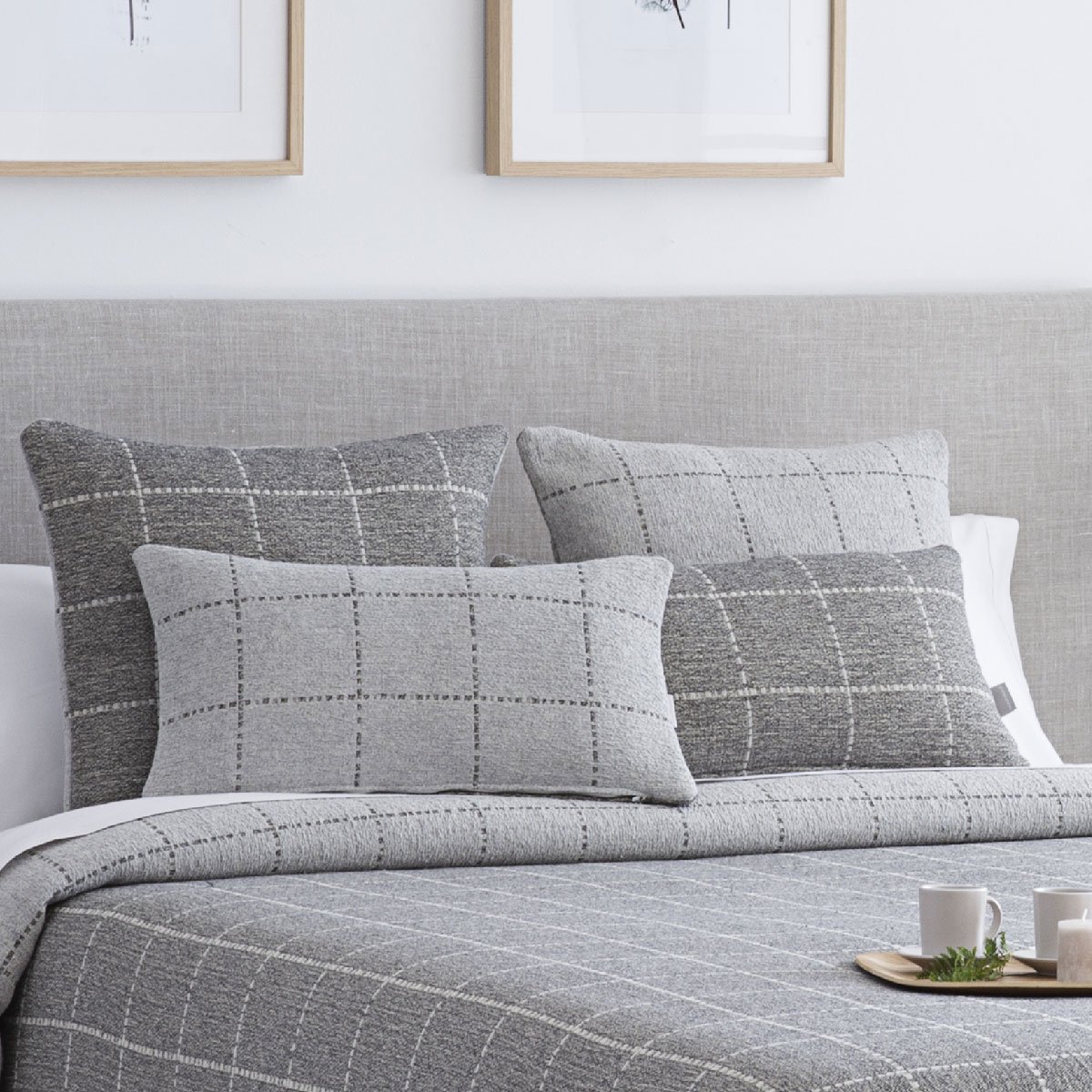 Lot de 2 housses de coussin MARNE gris, NAF NAF HOME