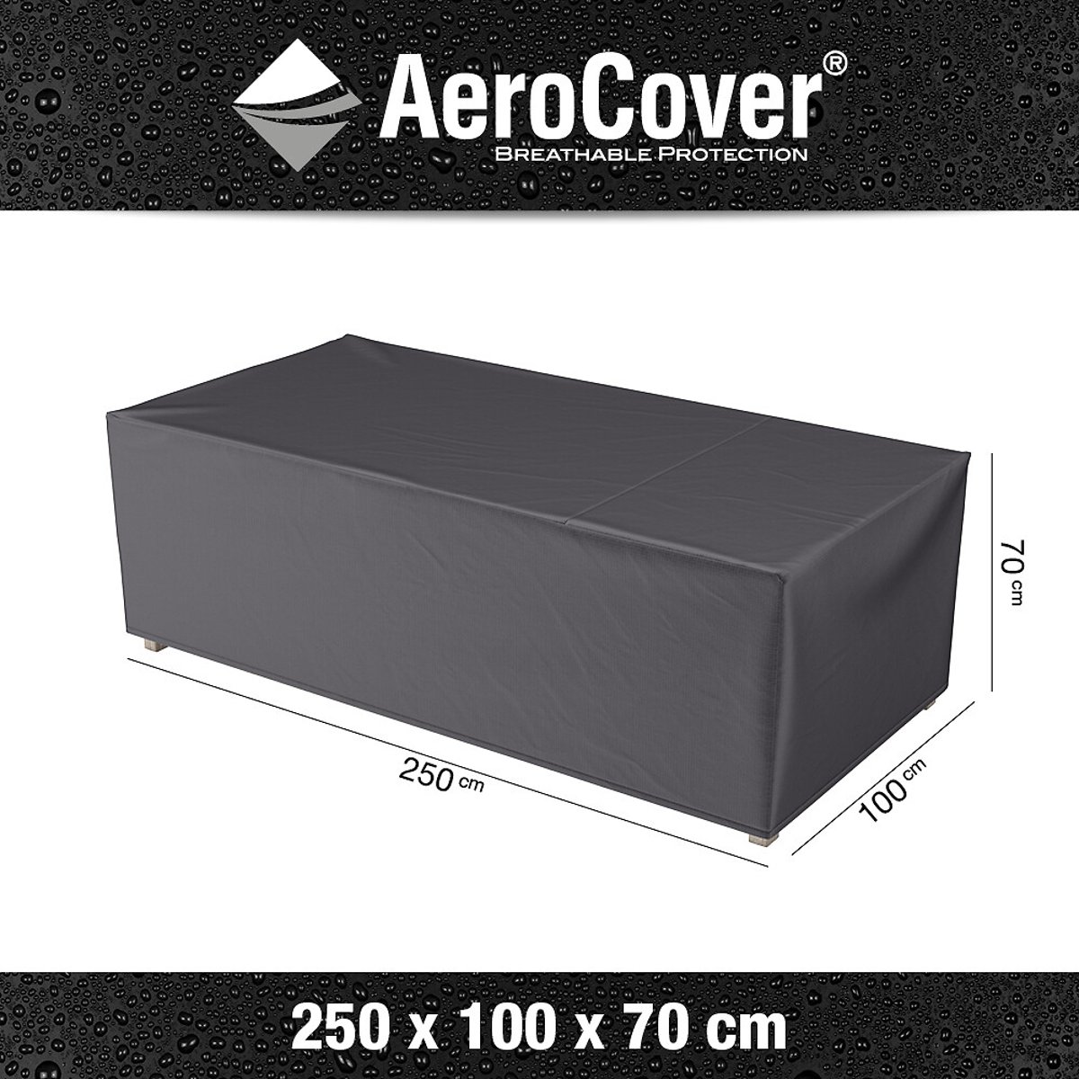 Garden Lounge Bench Cover 100x250cm grey, AEROCOVER