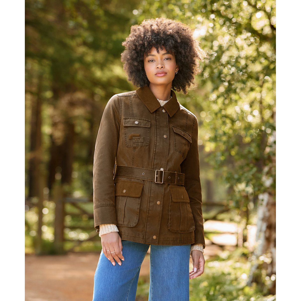 Remarquable Veste Cirée Ceinturée marron, JOE BROWNS