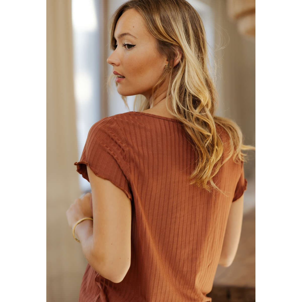 Top manches courtes CLARISSA terracotta, VARIANCE