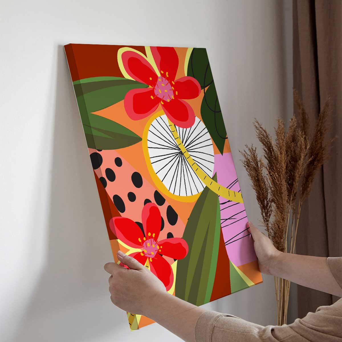 Tableau Flower Market fleurs graphiques modernes toile imprimée, HEXOA