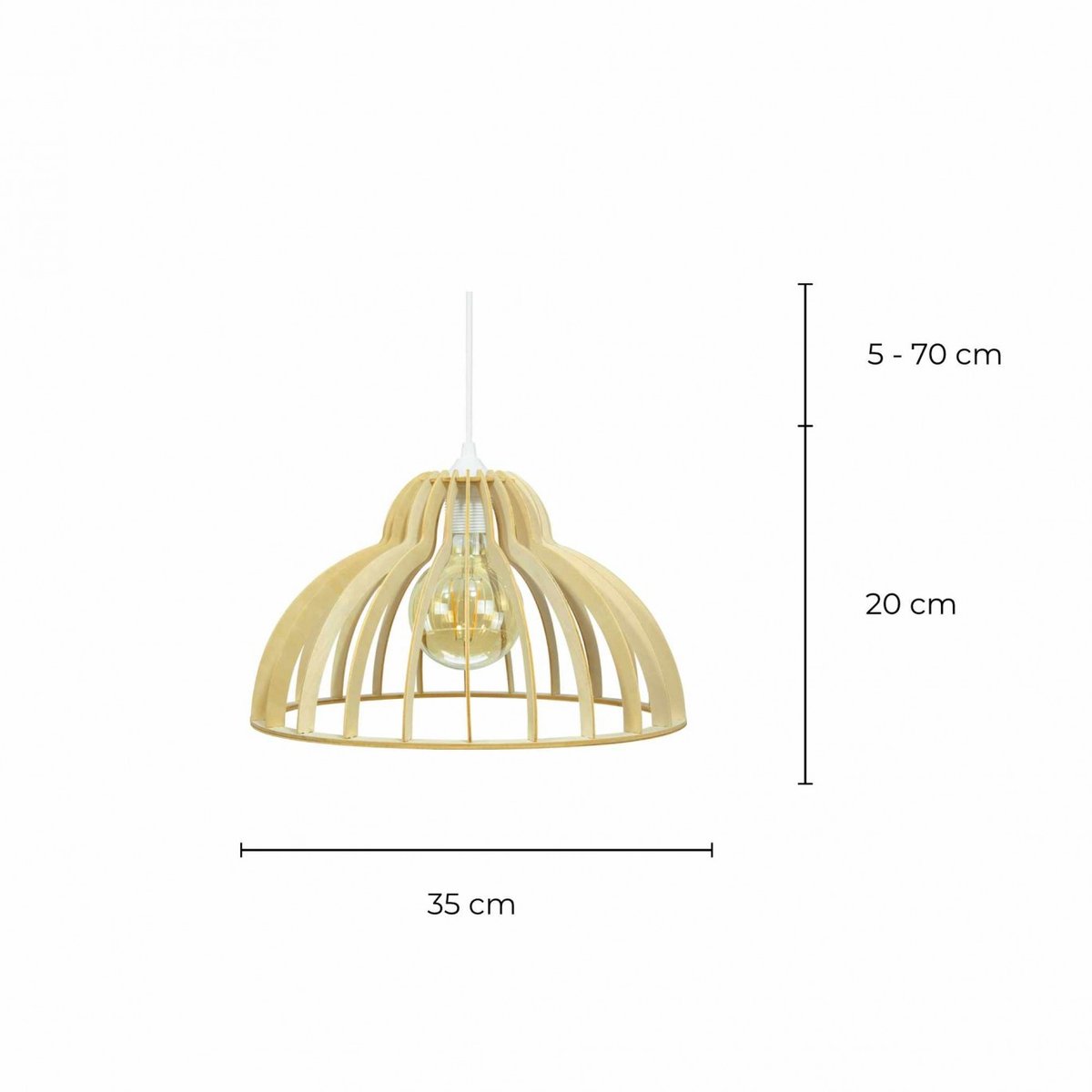 Suspension en bois de peuplier, DINOWOOD naturel, C-CREATION