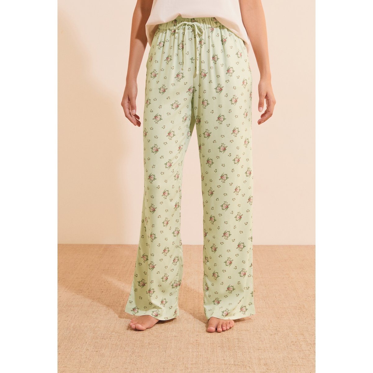 Pantalon de pyjama à motif fleuri CEALA vert, ETAM