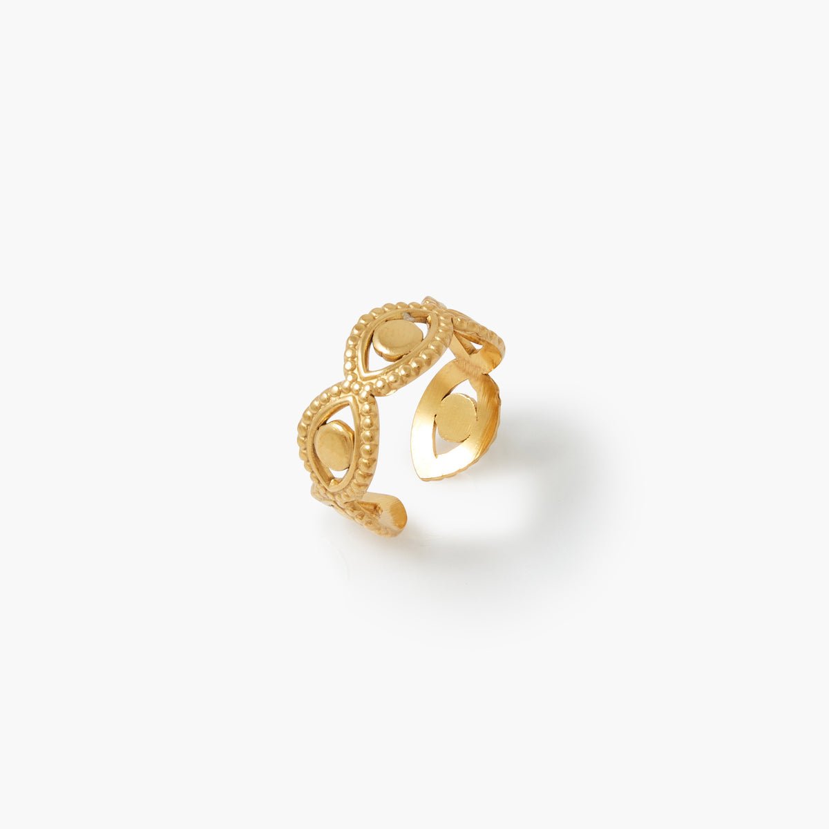 Bague oeils acier inoxydable doré doré, BALABOOSTE