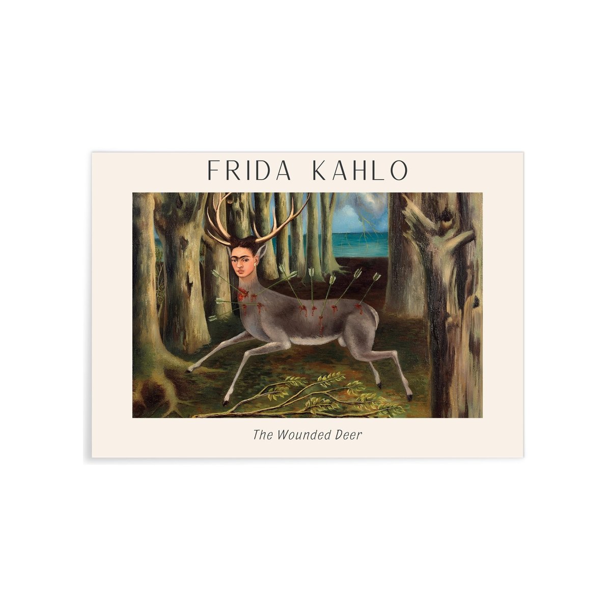 Affiche Frida Kahlo « The Wounded Deer » blanc, L'AFFICHERIE
