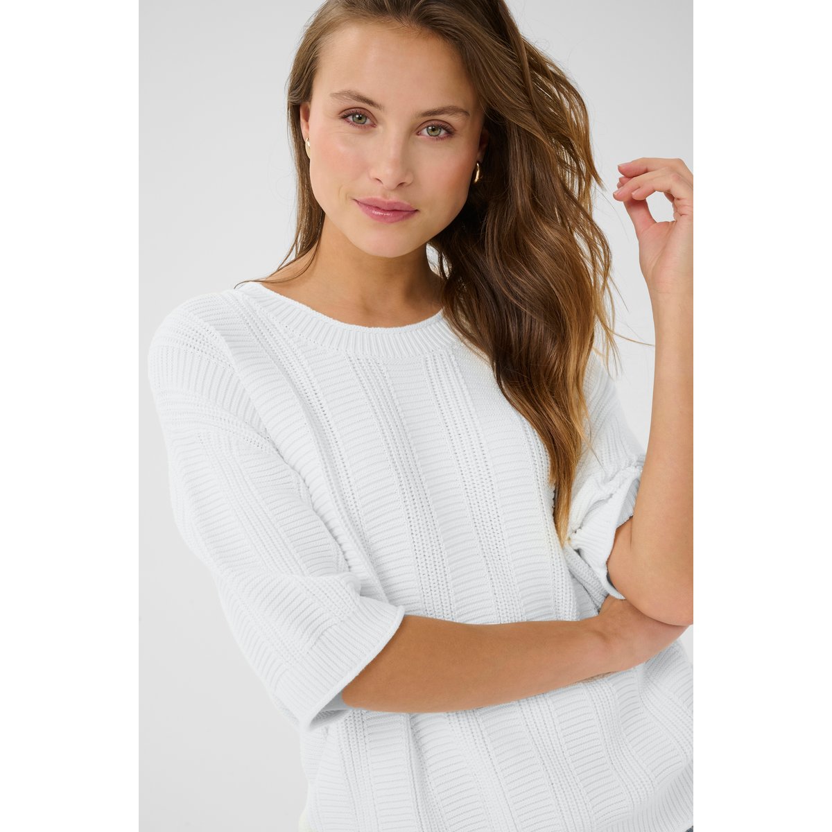 Pullover tricoté blanc, KAFFE